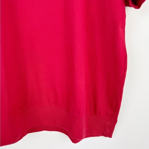 LizSport Vintage Red Embroidered Floral T-Shirt - Picture 7 of 7